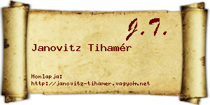 Janovitz Tihamér névjegykártya
